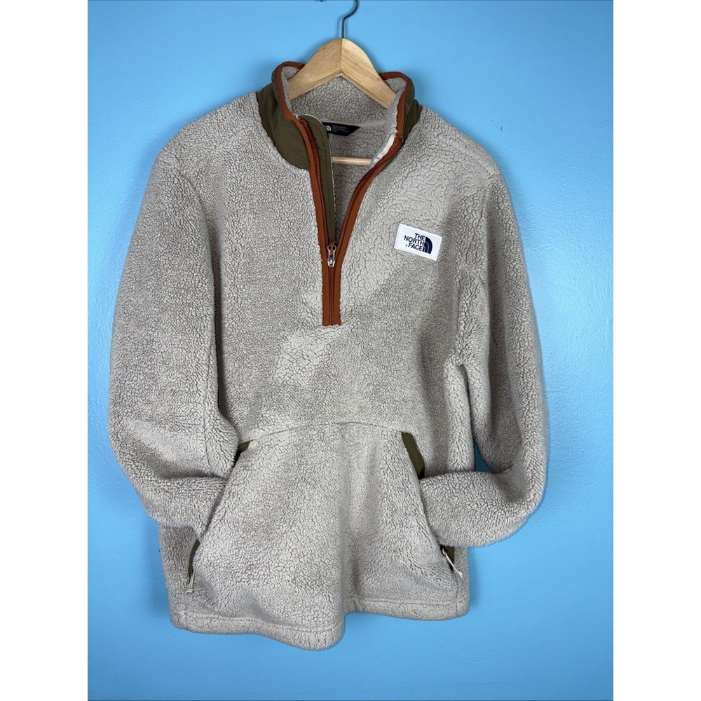 The North Face Size Large Sherpa Fleece Tan Kangaroo Pocket Gorpcore